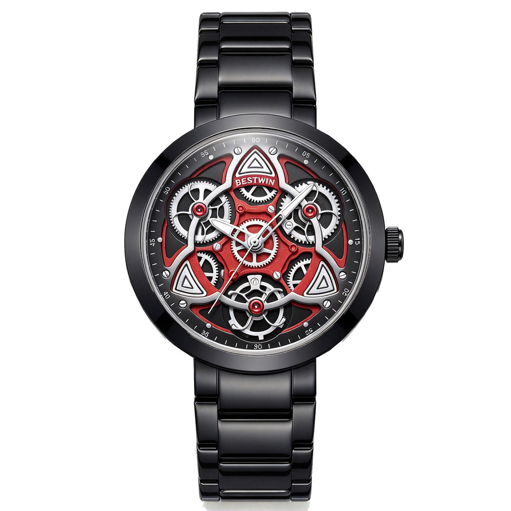 Uhr mit Stahlarmband, mechanisch, Skelett – Bild 5 | LuxeStyle