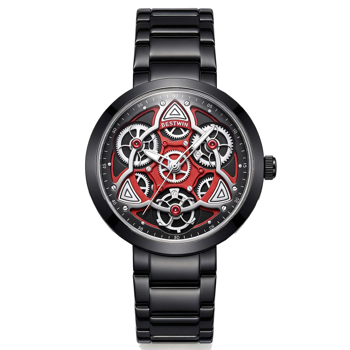 Uhr mit Stahlarmband, mechanisch, Skelett – Bild 5 | LuxeStyle