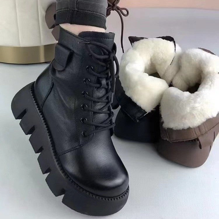 Gefütterte Snow Boots aus weichem Kunstleder