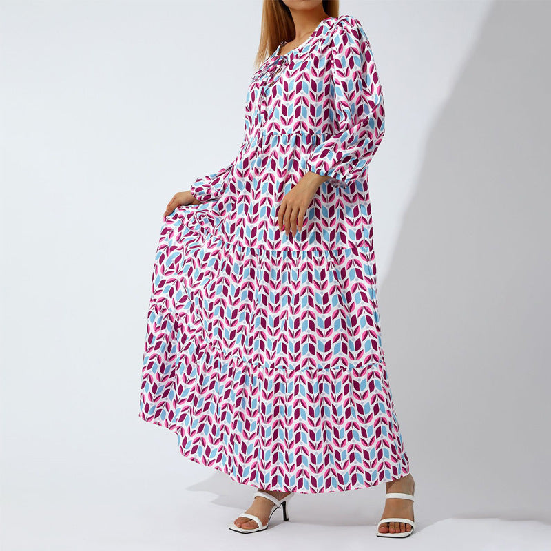 Boho V-Ausschnitt Kleid mit Rüschen-Ärmeln – Bild 3 | LuxeStyle
