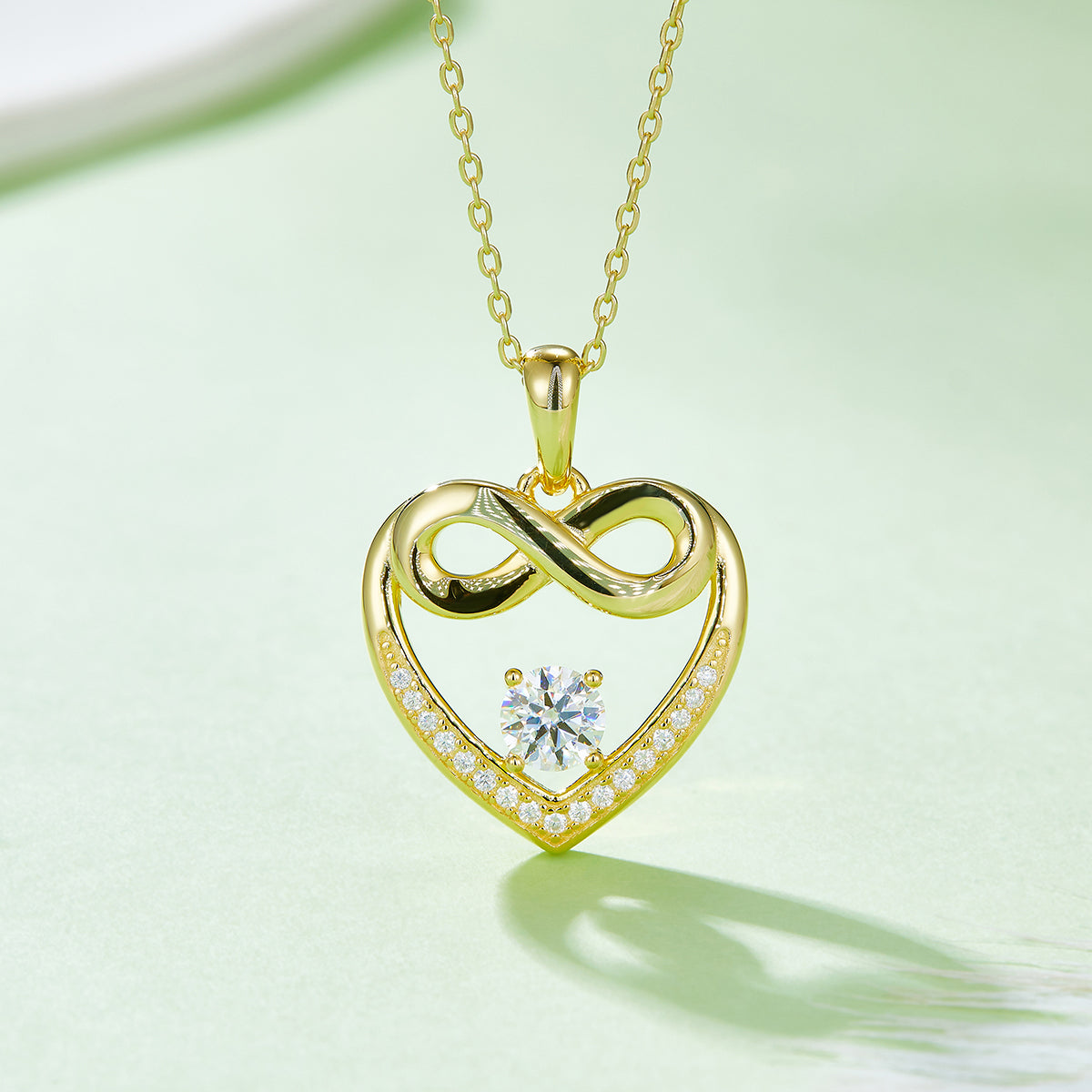 Moissanite-Herzkette «Coeur» · S925 Silber, Infinity