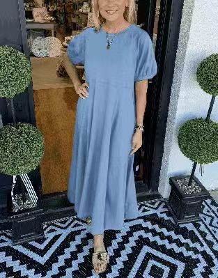 Strick-Maxikleid mit kurzen Ärmeln – Bild 11 | LuxeStyle