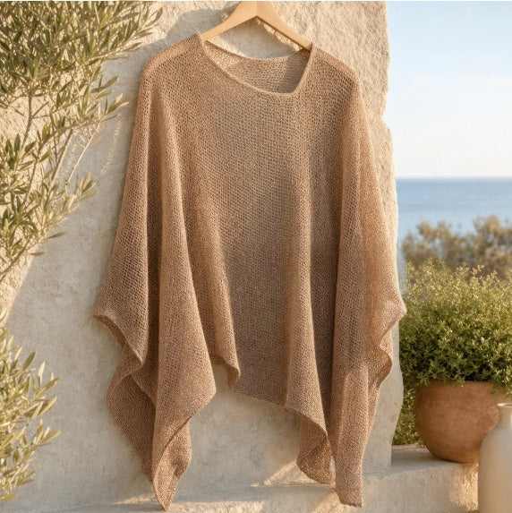 Strick-Cape «Aria» · Solid, Poncho-Optik