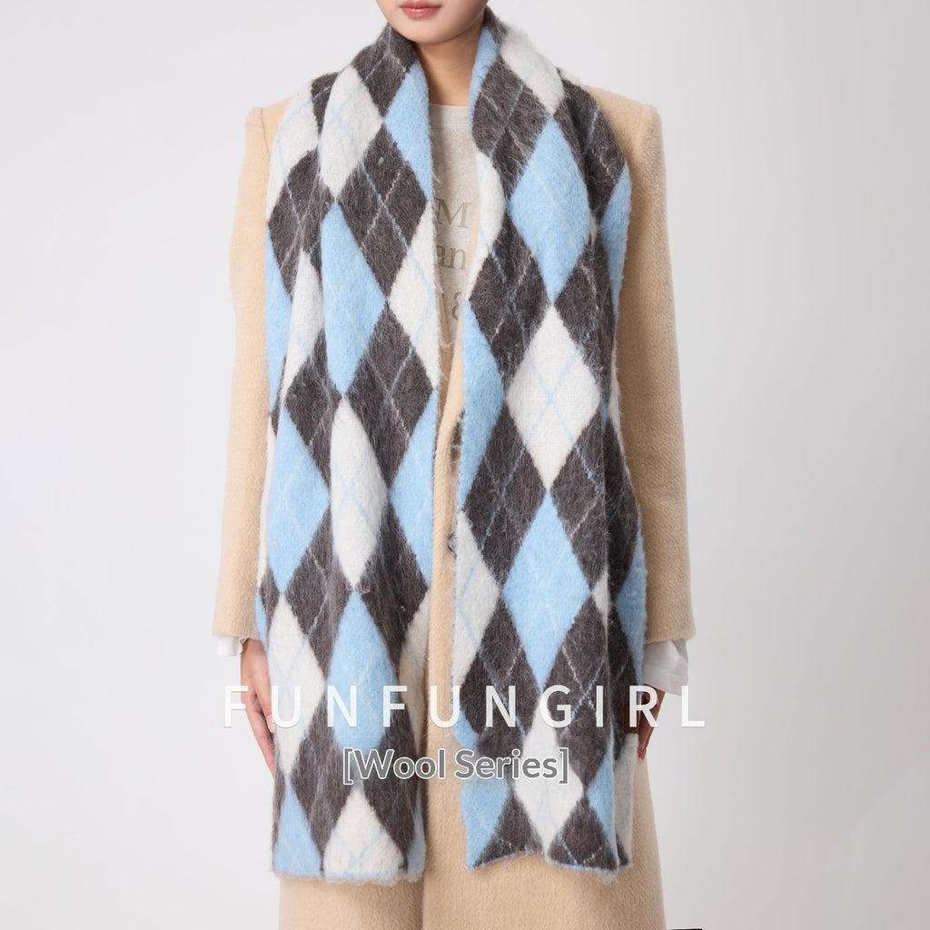 Diamantmuster Retro-Schal aus Wollmischung – Bild 8 | LuxeStyle