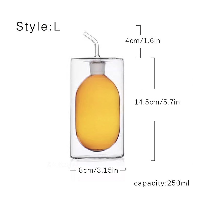 Doppelwandiger Öler aus farbigem Glas