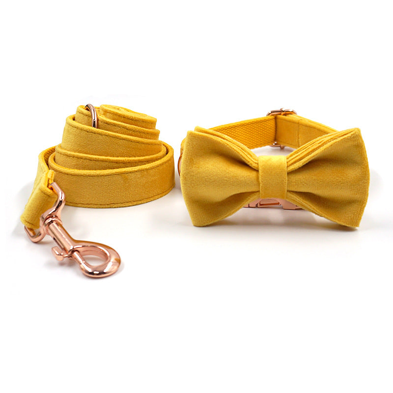 Samtiges Hundehalsband-Set mit Leine & Schleife – Bild 3 | LuxeStyle