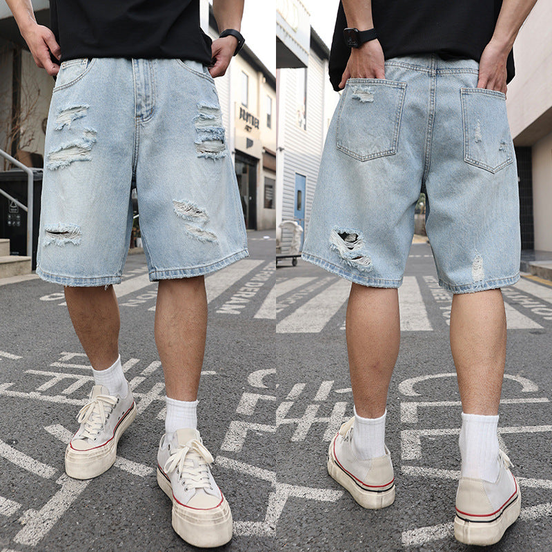 Ripped Denim Shorts
