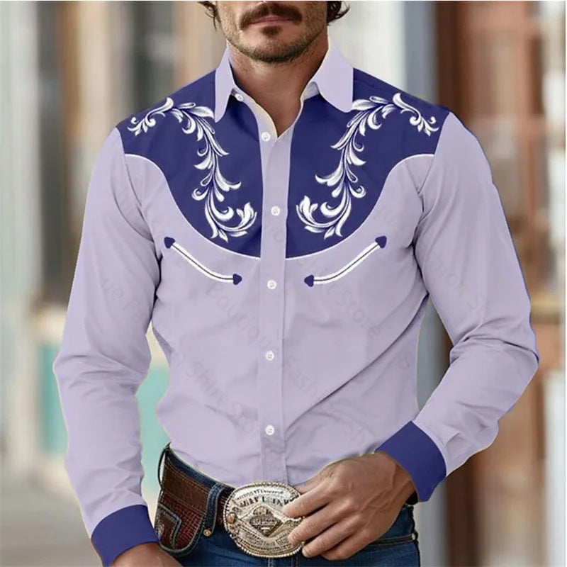 Florales Retro Western Hemd für Herren – Bild 8 | LuxeStyle