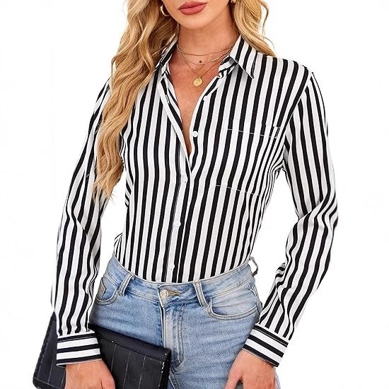 Gestreiftes Langarmshirt im Relaxed Fit – Bild 6 | LuxeStyle