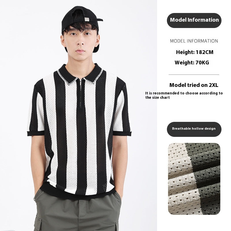 Kurzarm-Pullover aus Eisseide für Herren – Bild 9 | LuxeStyle