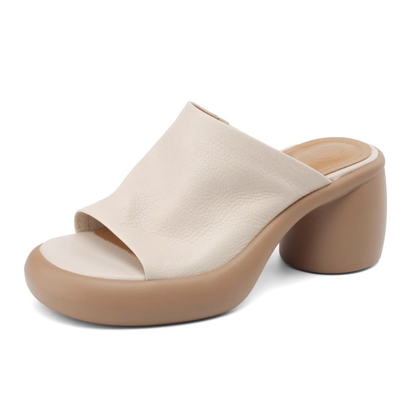 Leder-Plateau-Pantoletten mit hohem Absatz – Bild 8 | LuxeStyle