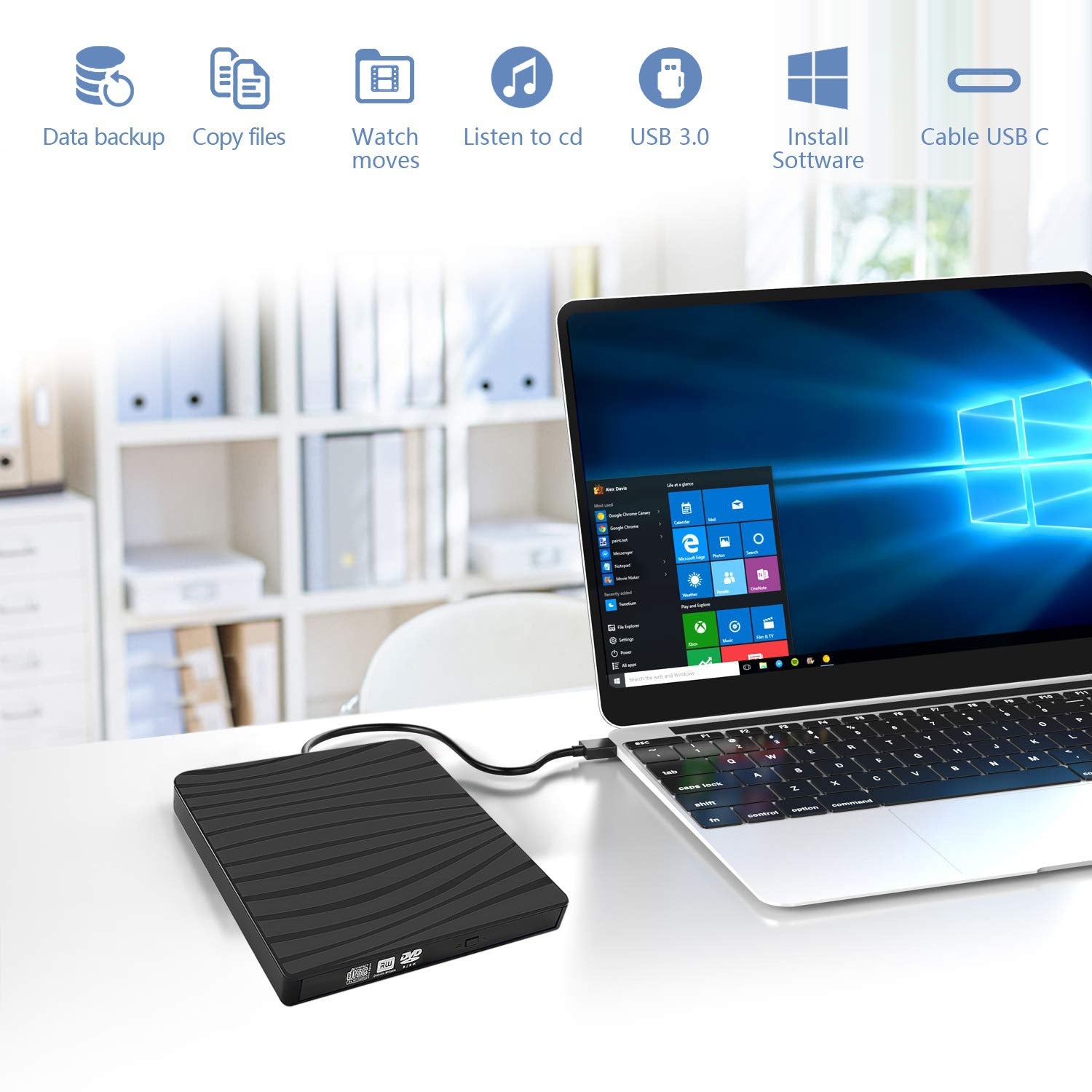 Externer USB 3.0 DVD Brenner (Type-C)