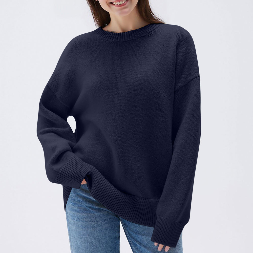 Lässiges Langarm-Sweatshirt mit Rundhals
