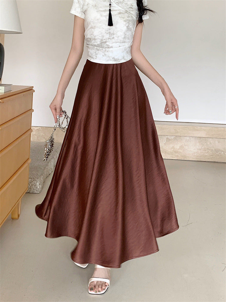Eleganter Satin-Midi-Rock für Damen