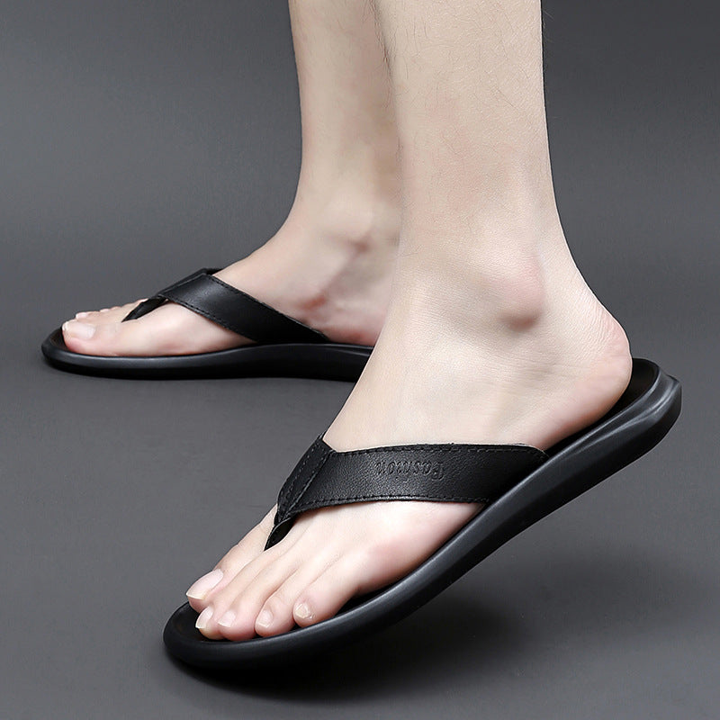 Lässige Leder-Flip-Flops für Herren
