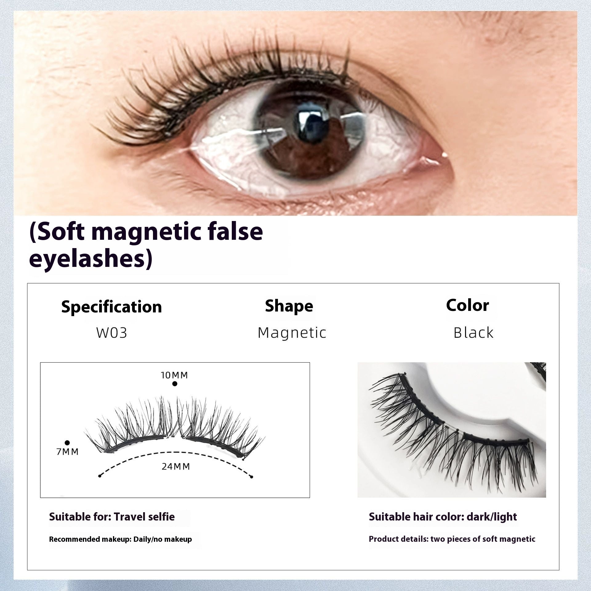 Natürliche magnetische Wimpern langlebig
