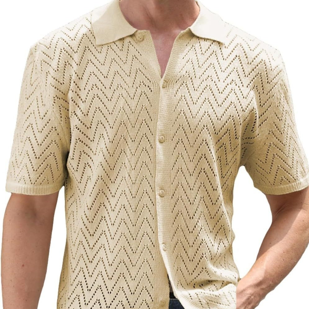 Herren Kurzarmhemd mit Lochmuster – Bild 11 | LuxeStyle