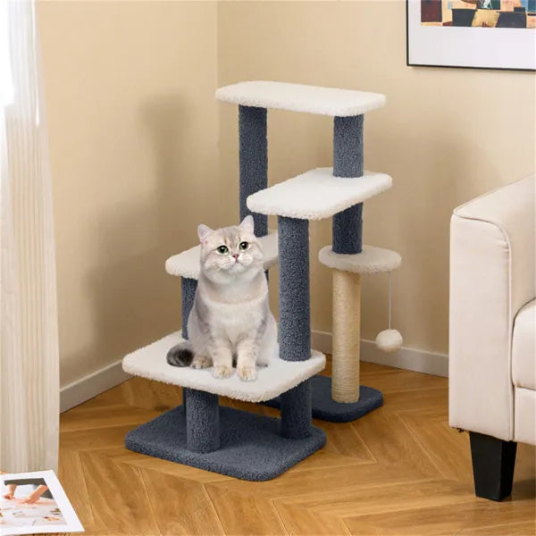 2-in-1 Katzenstufen & Kratzbaum mit Sisal