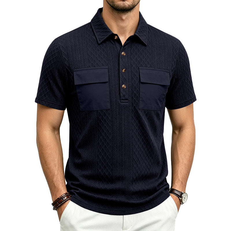 Jacquard Polo-Shirt mit Reverskragen