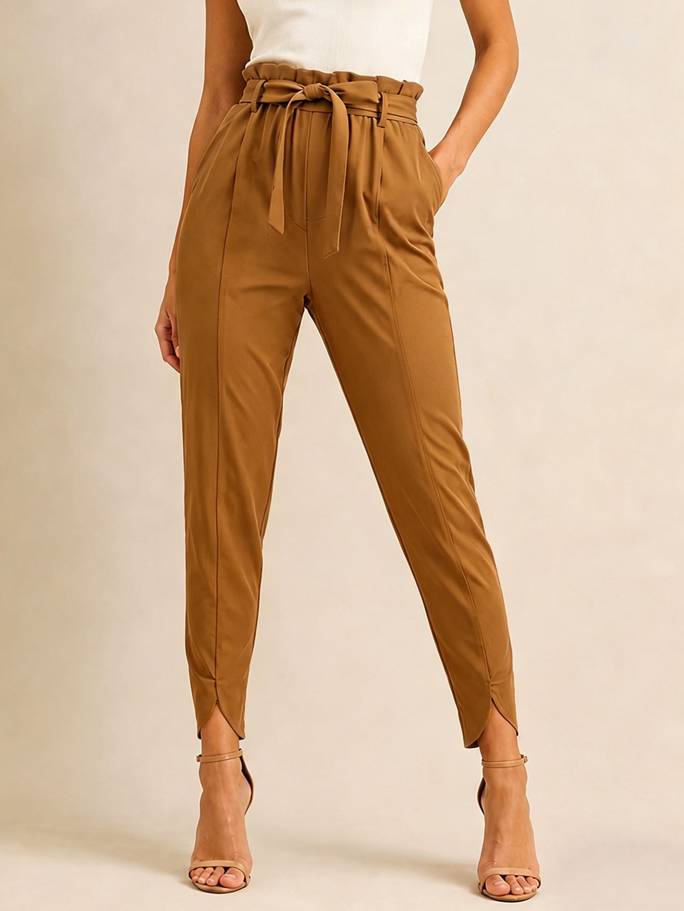 Elegante High Waist Hose mit weitem Bein
