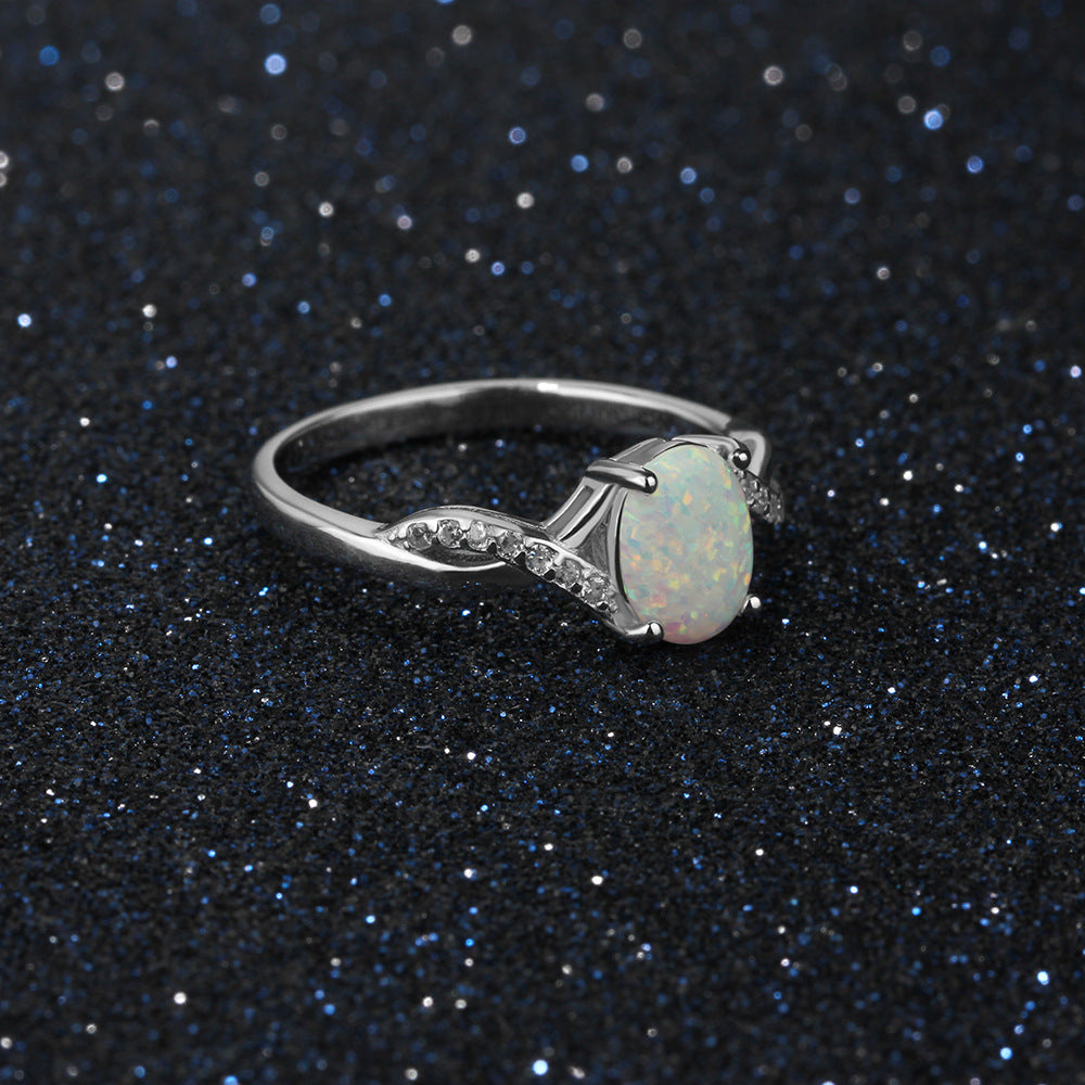 S925 Silberring mit ovalem Design