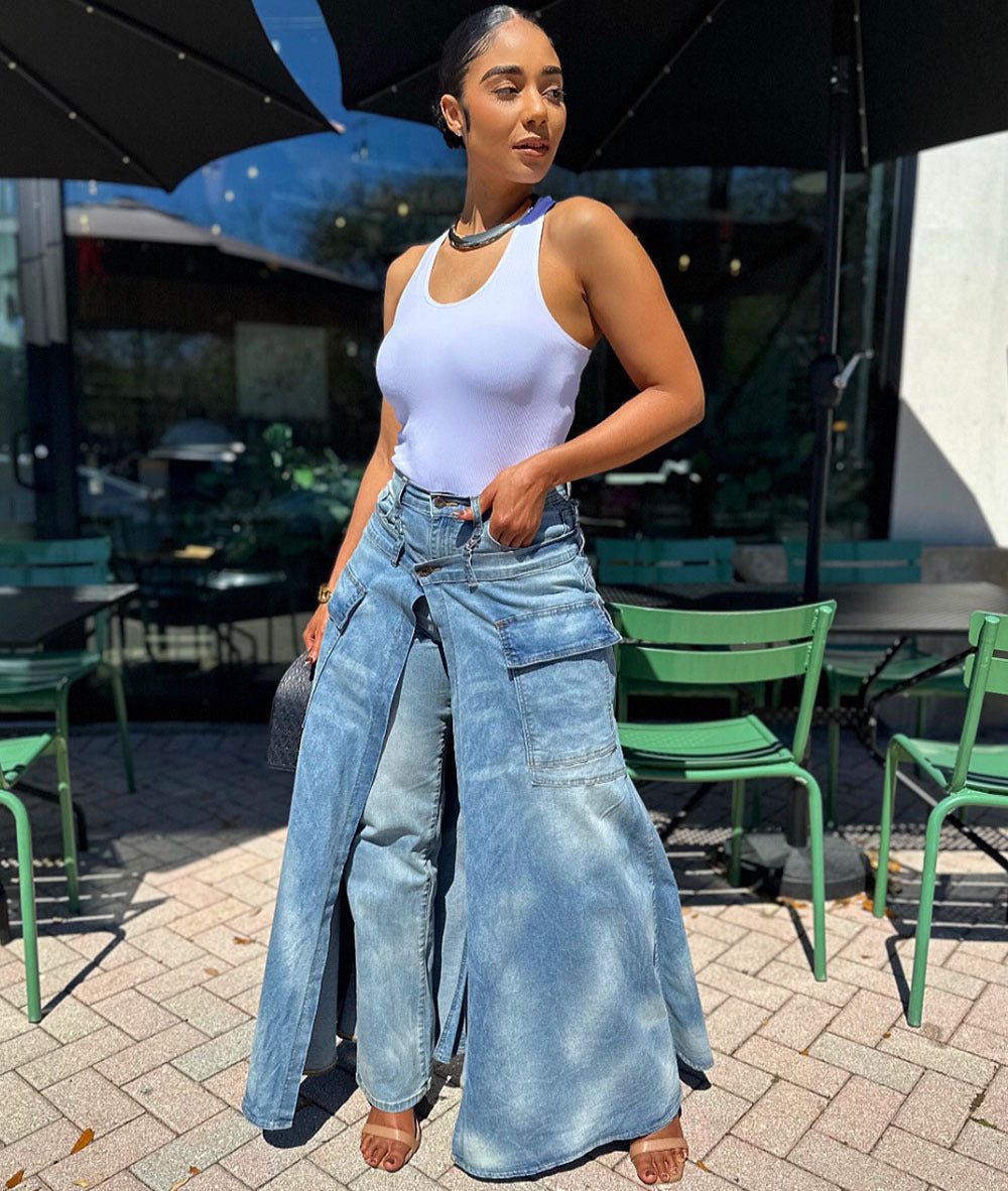 Culotte-Rock aus Denim