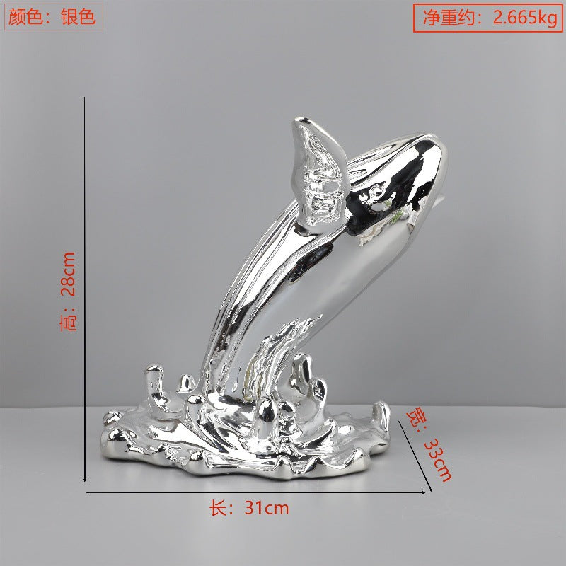 Moderne Wal- und Delfin-Skulptur
