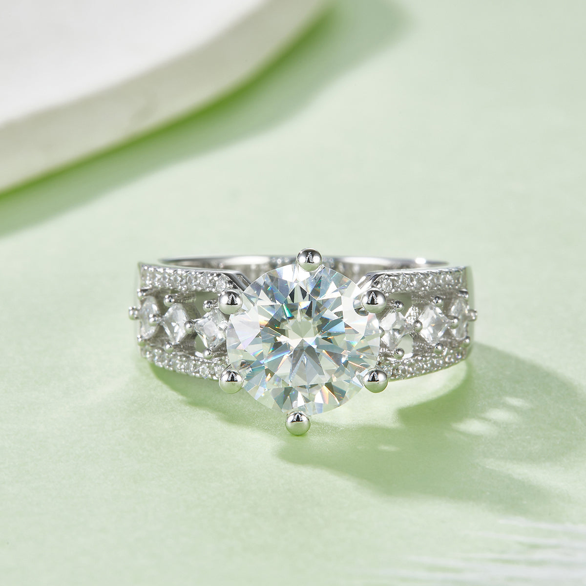 Moissanite Ring Sterling Silber