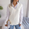 Hollow-out Strickweste mit Wellenmuster – Bild 1 | LuxeStyle