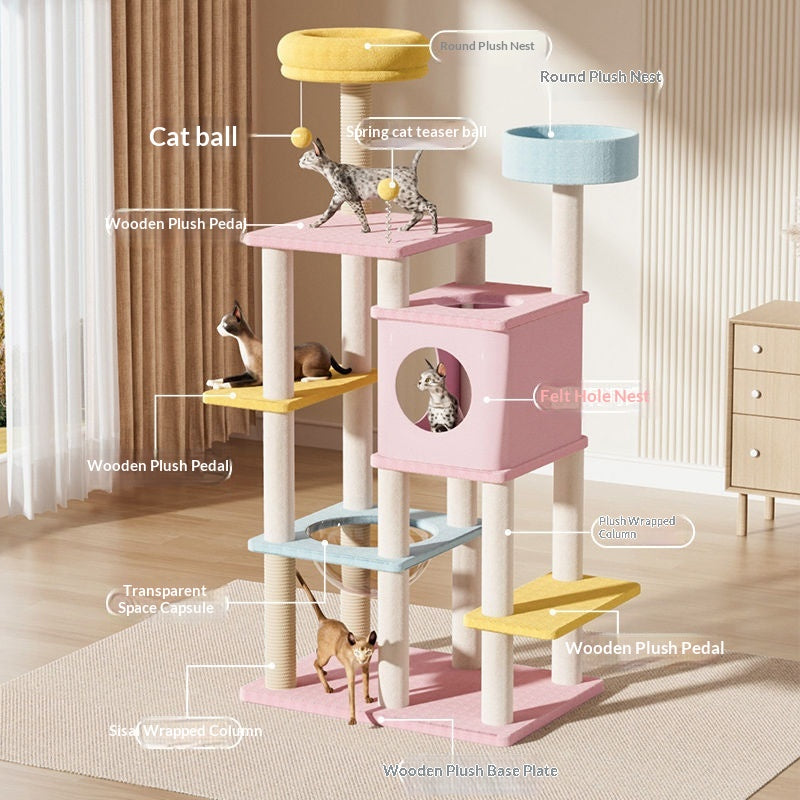 Macaron Katzenbaum MKL-3: Kletterturm & Bett