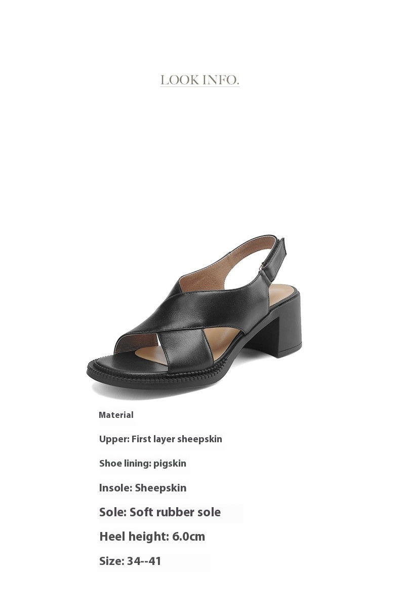 Retro-Sandalen mit Riemen und Blockabsatz – Bild 2 | LuxeStyle