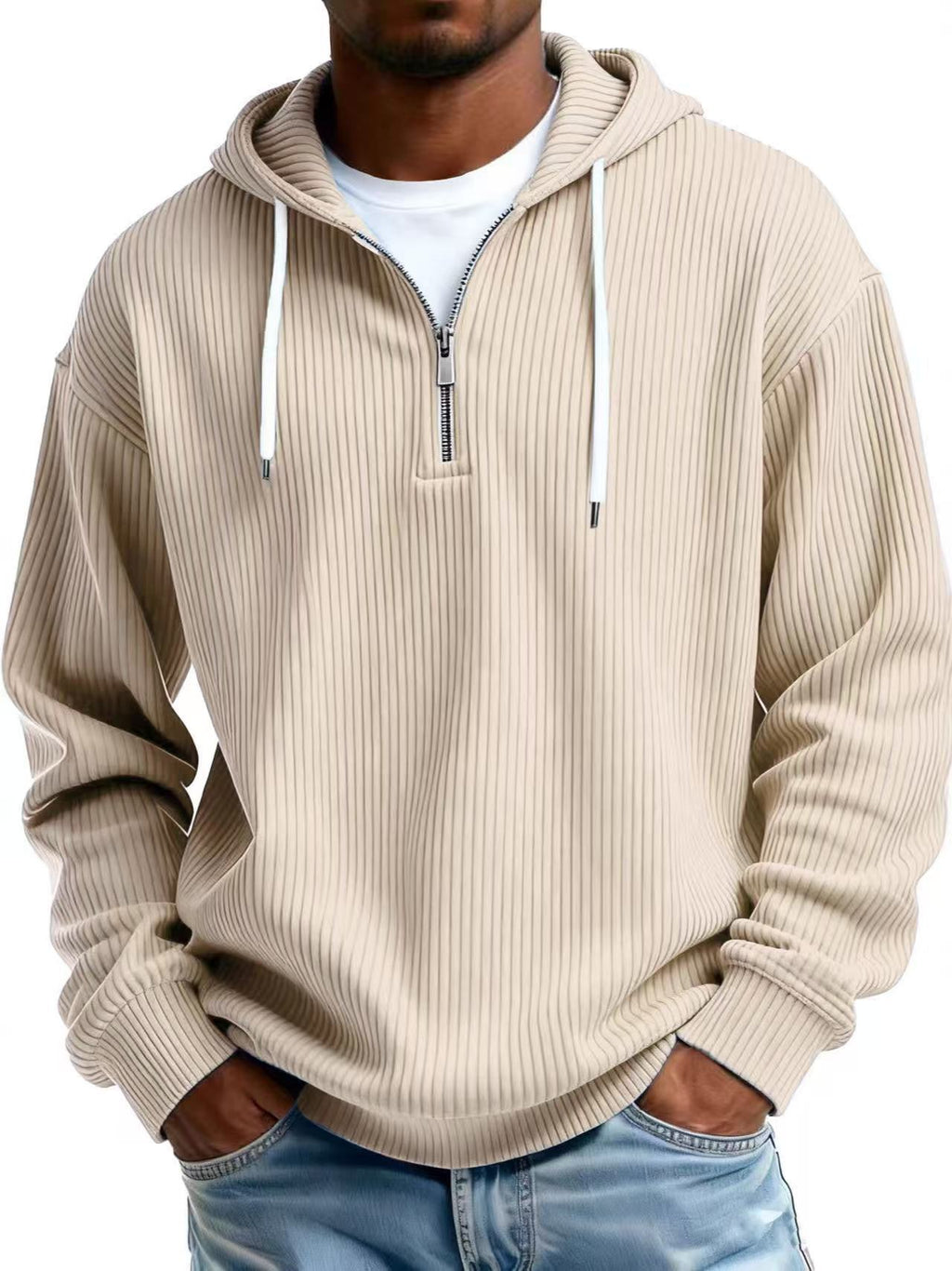 Herren Kapuzenpullover aus Cord – Ansicht 4