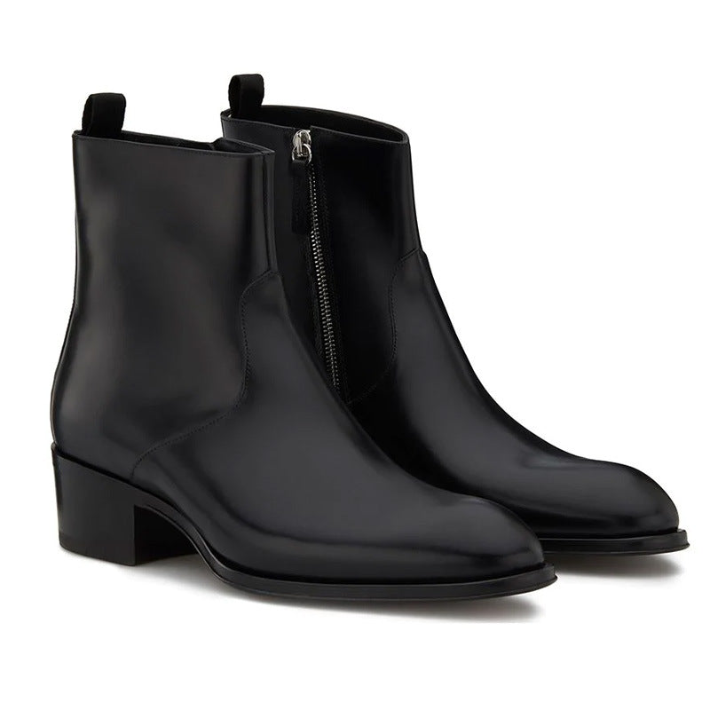 Leder Martin Boots mit spitzer Zehenkappe – Bild 3 | LuxeStyle