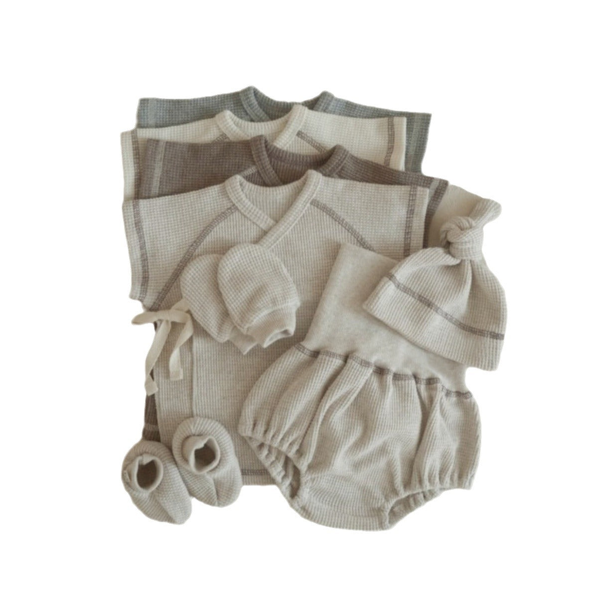 Waffel-Top & Bauchtenschutz Hose Set – Bild 5 | LuxeStyle
