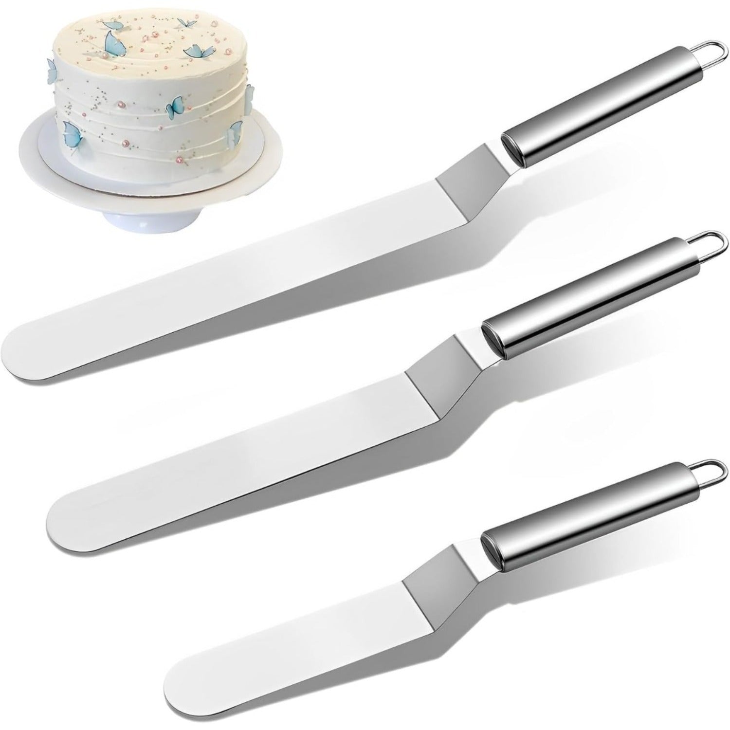 Winkelspatel-Set aus Edelstahl, 3-teilig