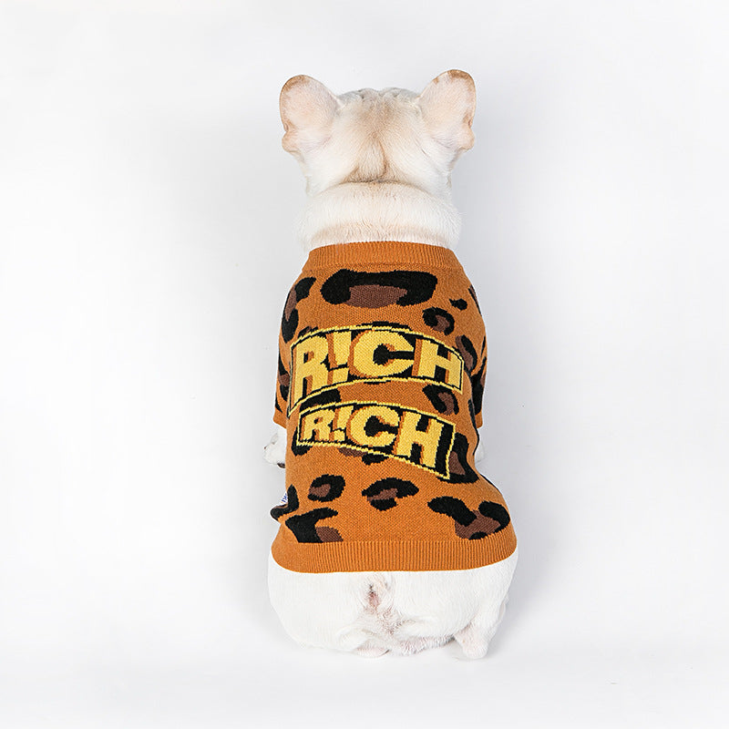 Wollpullover mit Leopardenmuster für Hunde – Bild 4 | LuxeStyle