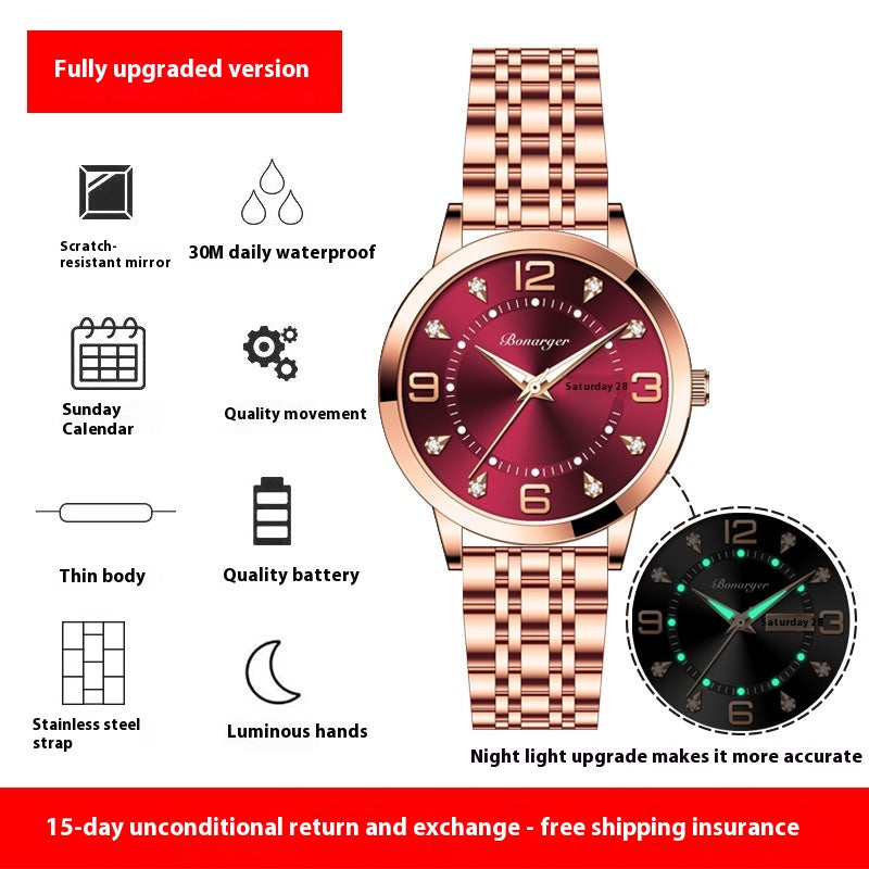 Wasserdichte Leuchtquarzuhr