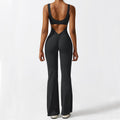 Ärmelloser flared Jumpsuit für Yoga & Fitness