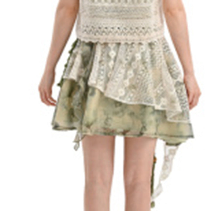 Sommer Tie-Dye-Lace Patchwork Rock