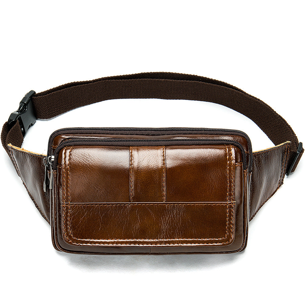 Herren-Gürteltasche aus erstem Leder, robust und atmungsaktiv