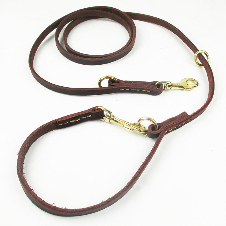 Hundeleine aus Rindsleder mit Doppelkarabiner – Bild 8 | LuxeStyle