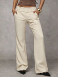 Elegante High-Waist Business-Hose mit Knopfdetails – Ansicht 4