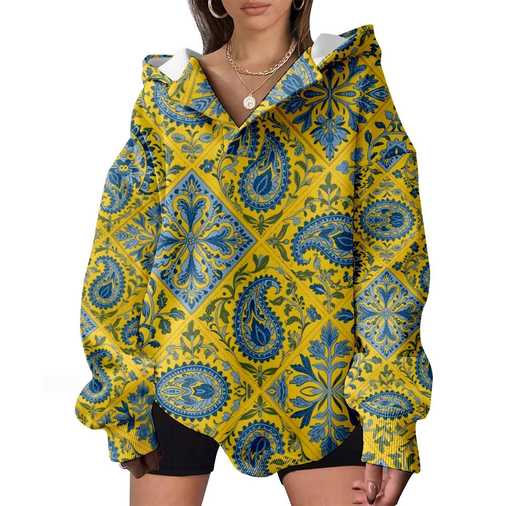 Blumenprint Langarmpulli Damen