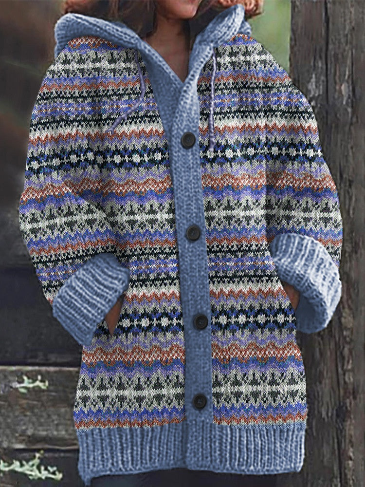Cape-Jacke mit abstraktem 3D-Weihnachtsdruck