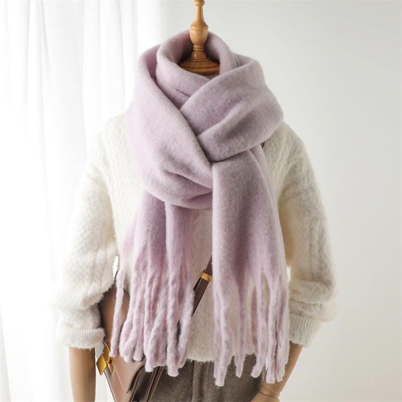 Winterthermal-Schal mit langen Pompons | LuxeStyle