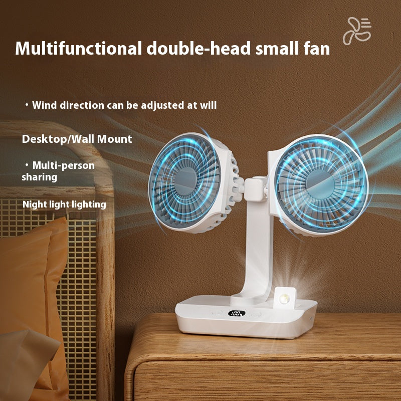 Multifunktionaler Dual-Kopf Ventilator mit Licht – Bild 2 | LuxeStyle