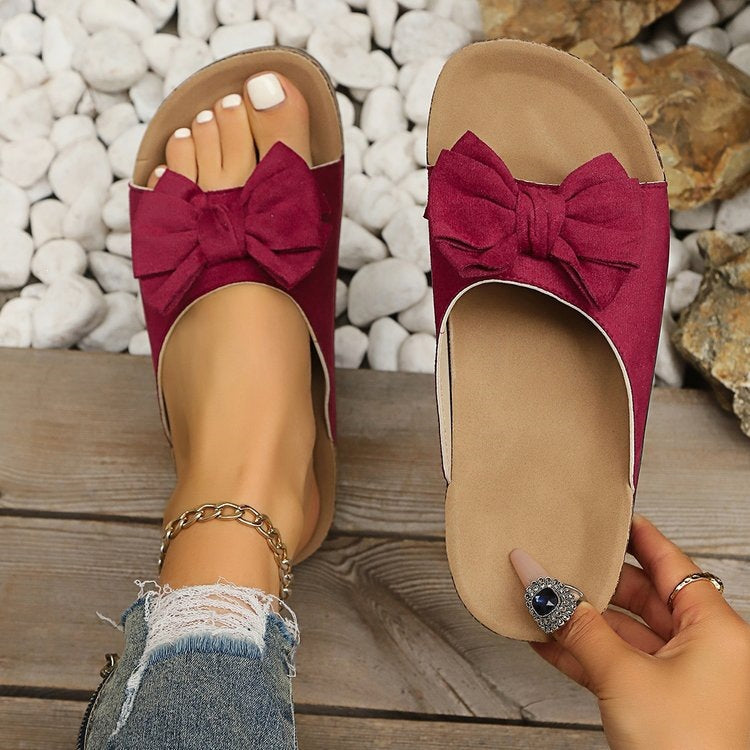 Matte Sandalen mit Schleife