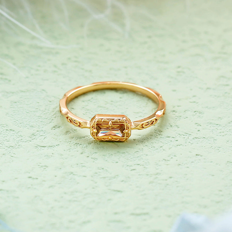 Kaffee-Zirkon Ring