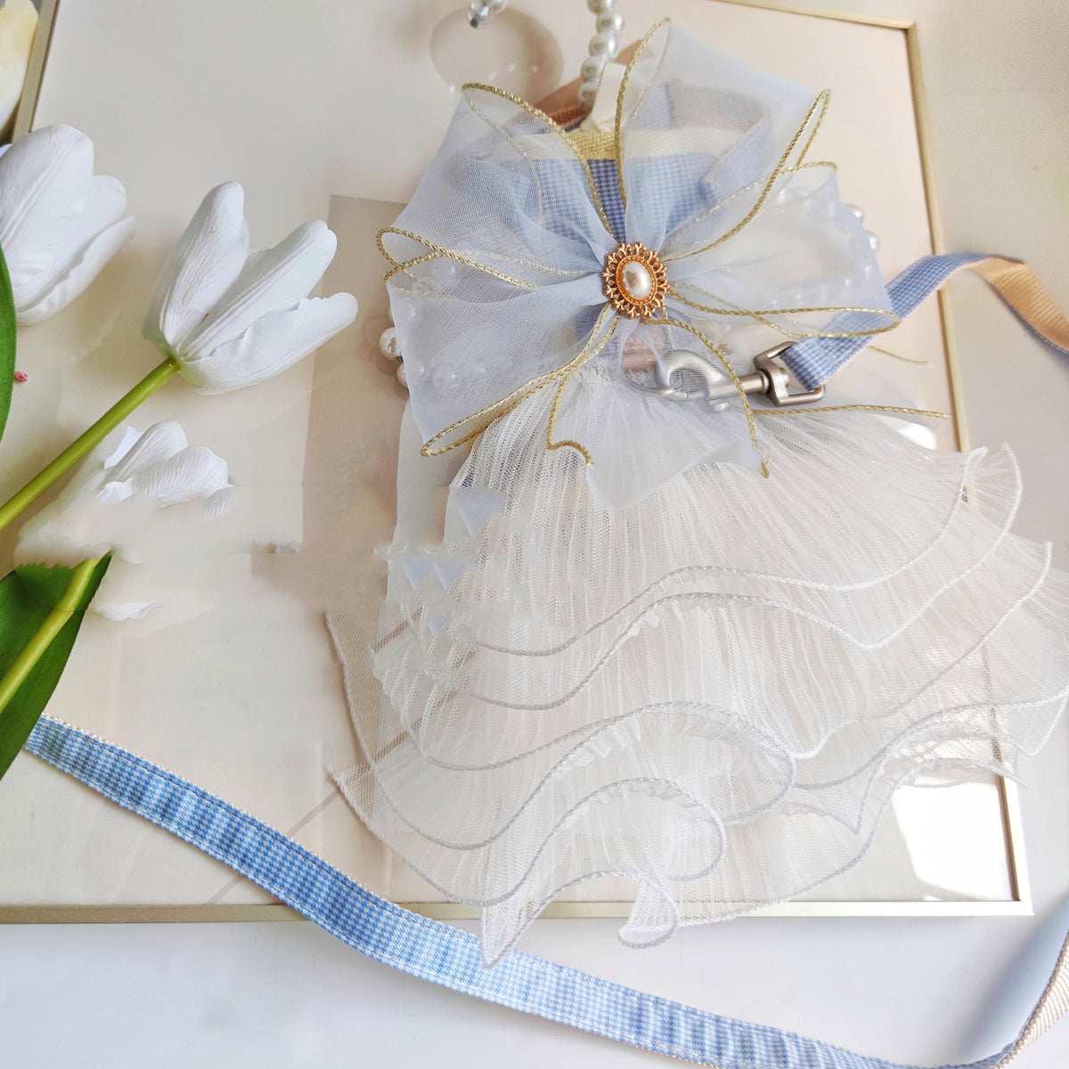 Hundeleine mit Brustgeschirr aus mehrlagigem Garn – Bild 5 | LuxeStyle