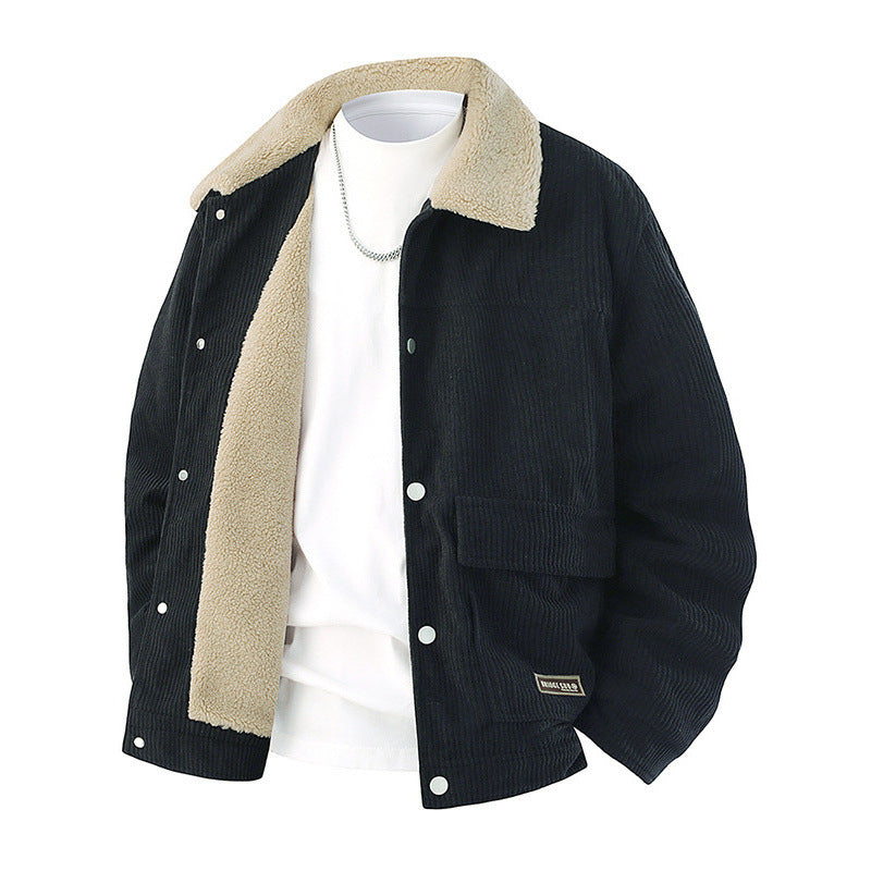 Herren Cord-Jacke mit Revers, gefüttert